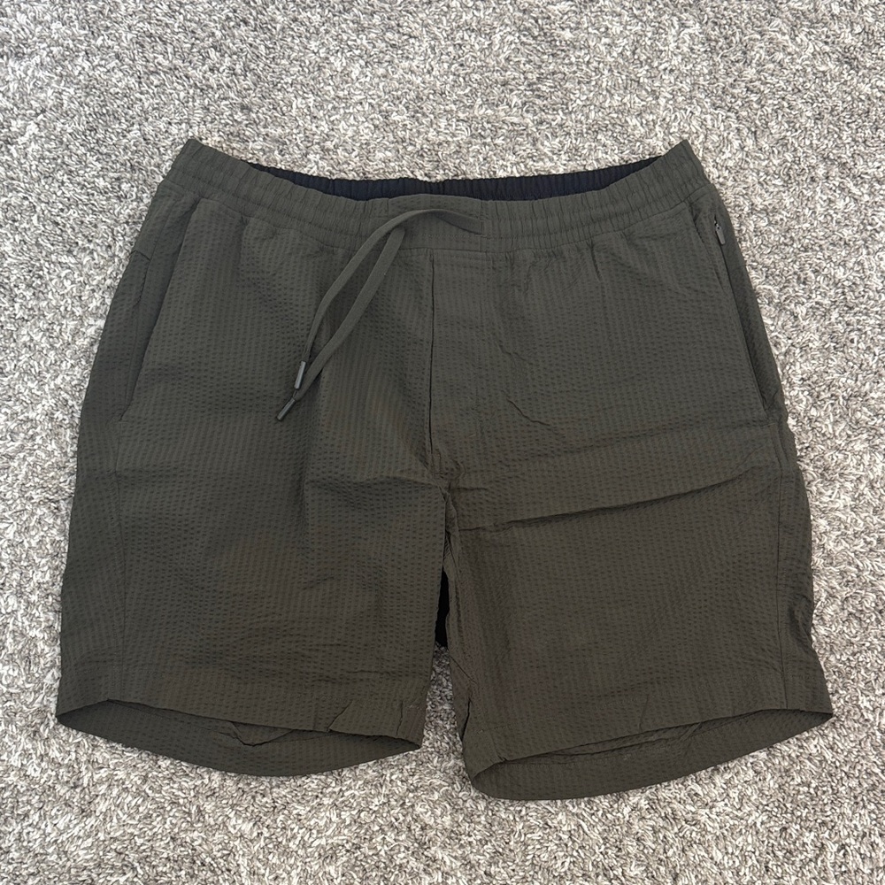 lululemon athletica Olive Textured Athletic Shorts